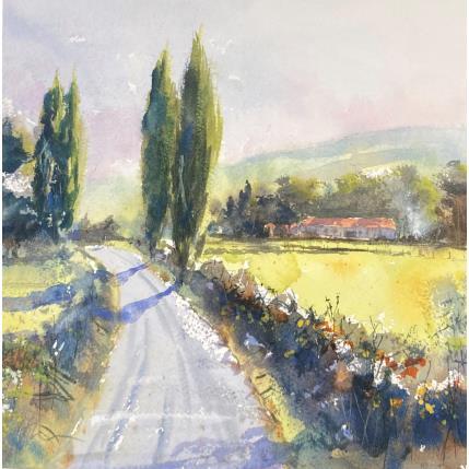 Painting Une promenade à la ferme by Jones Henry | Painting Figurative Watercolor Landscapes, Urban