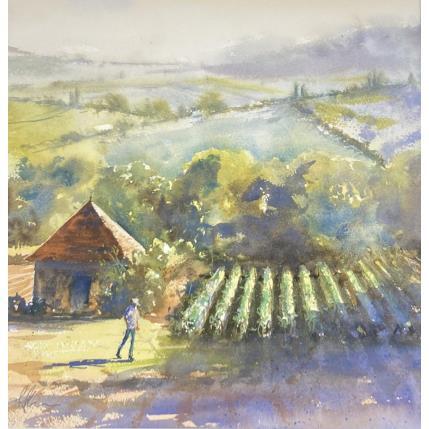 Painting Faire une pause by Jones Henry | Painting Figurative Watercolor Landscapes, Urban