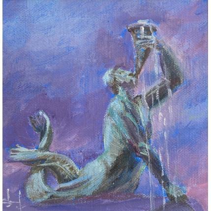 Peinture Triton de la fontaine des 3 ordres de Grenoble par Degabriel Véronique | Tableau Figuratif Huile Urbain