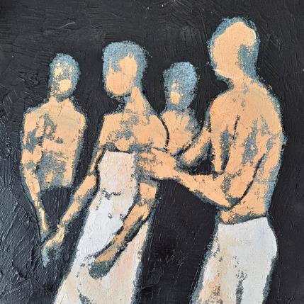 Peinture Confiance la nuit par Malfreyt Corinne | Tableau Figuratif Huile noir & blanc