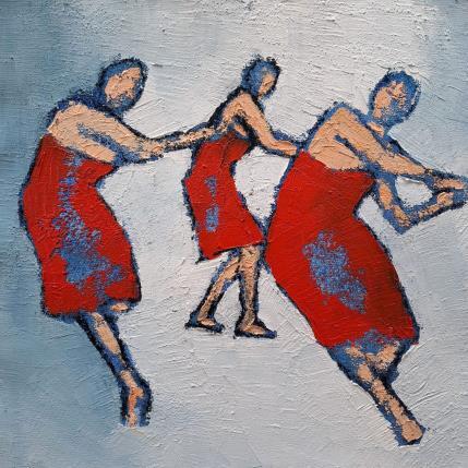 Peinture La vague rouge par Malfreyt Corinne | Tableau Figuratif Huile nu, scènes de vie