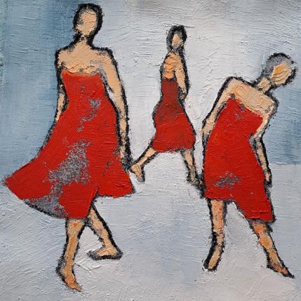 Peinture Trio rouge par Malfreyt Corinne | Tableau Figuratif Huile nu, scènes de vie