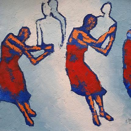 Peinture La vague rouge par Malfreyt Corinne | Tableau Figuratif Huile nu, scènes de vie