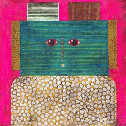 Peinture Big colourful hair n°3 par Ortiz Gustavo | Tableau Art Singulier Portraits