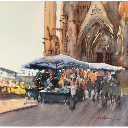 Peinture J’achète par Seruch Capouillez Isabelle | Tableau Figuratif Aquarelle Urbain