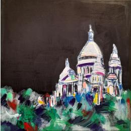 Pintura L'intérieur s'allume por Anicet Olivier | Pintura Figurative Acrylic, Pastel Architecture, Urban