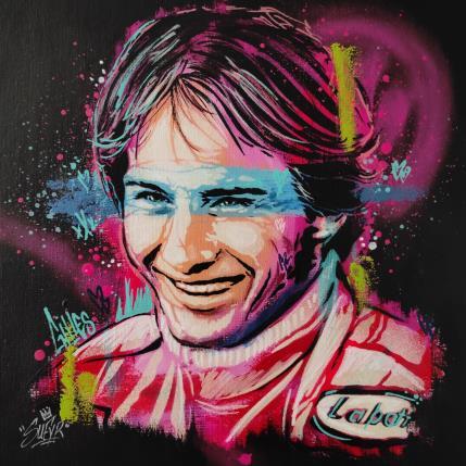 Peinture Gilles Villeneuve par Sufyr | Tableau Street Art Acrylique, Graffiti Portraits