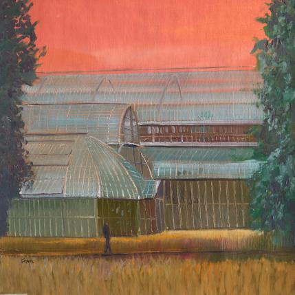 Peinture Les grandes serres du parc de la Tête d'Or par Sirope Rémy | Tableau Figuratif Huile Architecture