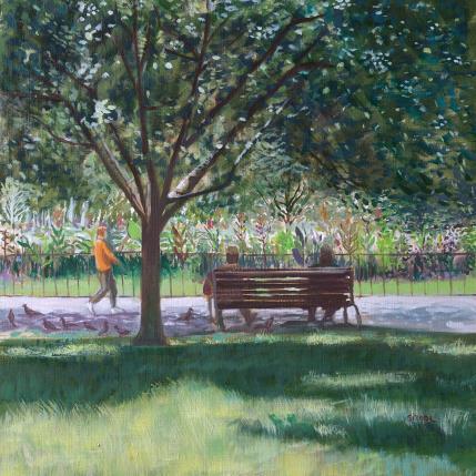 Peinture Pause contemplative par Sirope Rémy | Tableau Impressionnisme Huile Nature, Scènes de vie