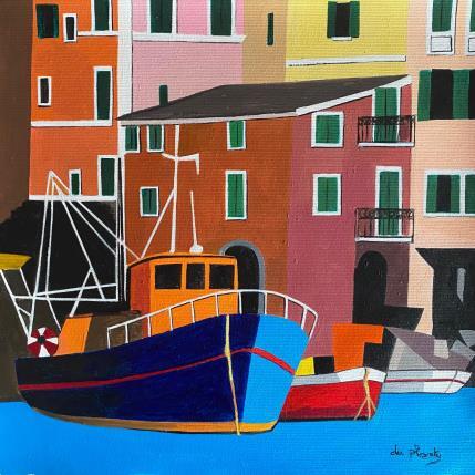 Peinture Camogli par Du Planty Anne | Tableau Figuratif Acrylique Marine, Urbain