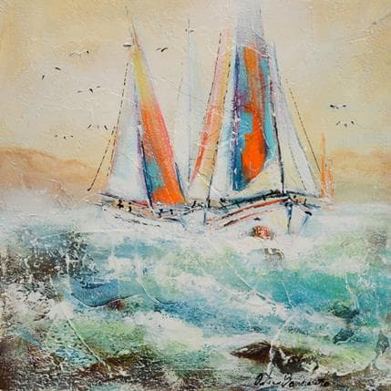 Peinture Au mouillage par Ortis-Bommarito Nicole | Tableau Figuratif Acrylique Marine