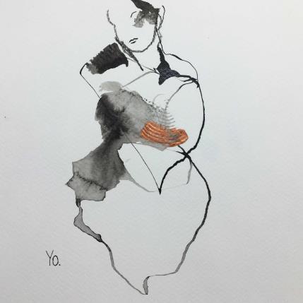 Peinture je m'en joue par YO | Tableau Figuratif Encre Nu