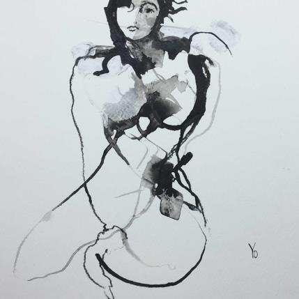 Peinture mes retenues par YO | Tableau Figuratif Encre Nu
