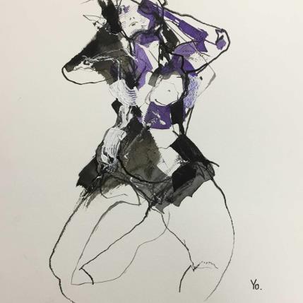 Peinture Près de toi par YO | Tableau Figuratif Encre Nu