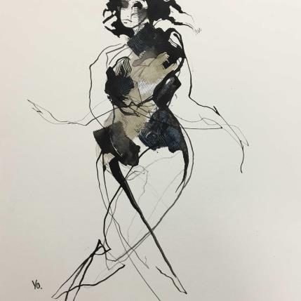 Peinture Vers toi par YO | Tableau Figuratif Encre Nu