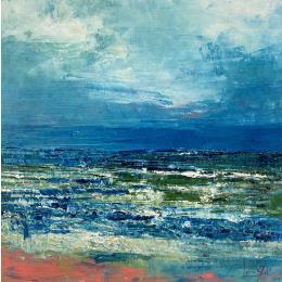 Peinture Les verts de la mer par Levesque Emmanuelle | Tableau Figuratif Huile Marine, Paysages