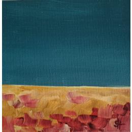 Peinture POPPY FIELD par Herz Svenja | Tableau Abstrait Acrylique Paysages