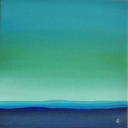 Peinture TURQUOISE SKY par Herz Svenja | Tableau Abstrait Acrylique Paysages