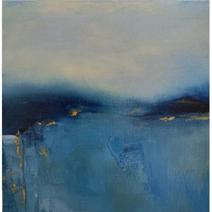 Peinture Marine bleu et or par Chebrou de Lespinats Nadine | Tableau Abstrait Huile Marine