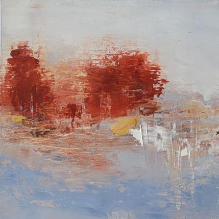 Peinture Arbres orange par Chebrou de Lespinats Nadine | Tableau Abstrait Huile Paysages