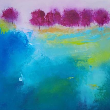 Peinture Arbres violet 1 par Chebrou de Lespinats Nadine | Tableau Abstrait Paysages