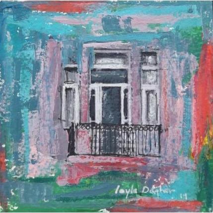 Painting The Balcony by Dagher Leyla | Painting Figurative Acrylic