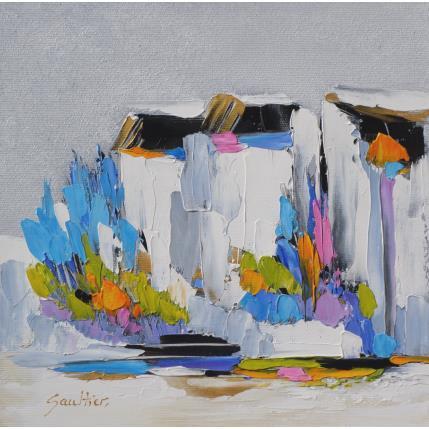 Peinture Au village 1 par Gaultier Dominique | Tableau Figuratif Huile Paysages