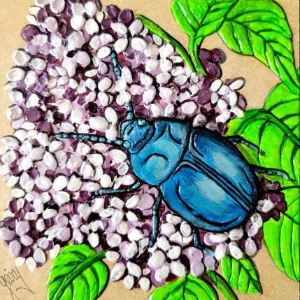 Peinture ESCARABARJO par Geiry | Tableau Matiérisme Acrylique, Poudre de marbre Animaux, Nature