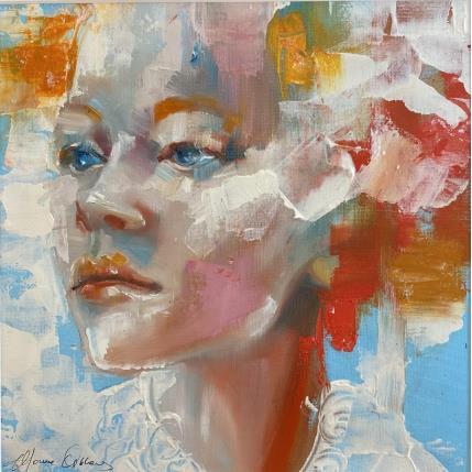 Peinture Occhi Blu par Abbondanzia Monica | Tableau Figuratif Huile Portraits
