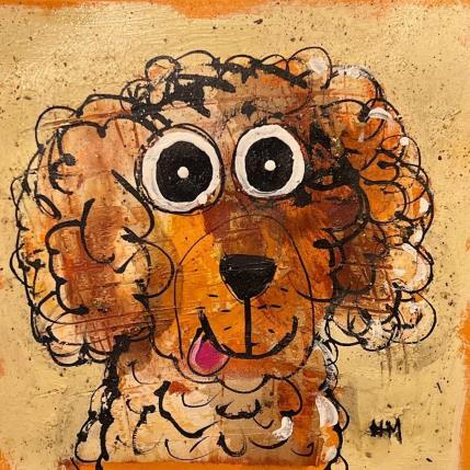 Peinture Tout Boucle! par Maury Hervé | Tableau Art Singulier Acrylique, Encre, Sable