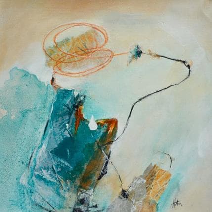 Peinture Murmure de fleurs 2 par Han | Tableau Abstrait Paysages