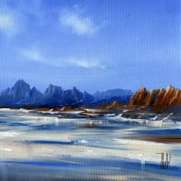 Painting Countryside shadows by Guillet Jerome | Painting Figurative Acrylic, Oil Nature