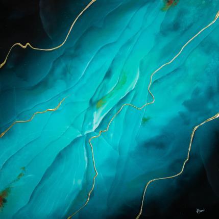 Peinture Lagon précieux par Baroni Victor | Tableau Abstrait Acrylique minimaliste