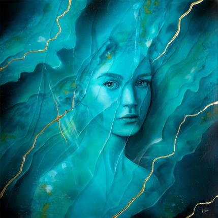 Peinture Lagune pensive par Baroni Victor | Tableau Abstrait Acrylique Portraits