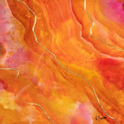 Peinture Ambre turbulente par Baroni Victor | Tableau Abstrait Acrylique Minimaliste