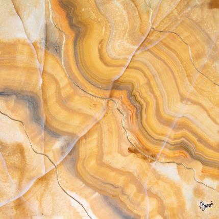 Peinture Géode dorée par Baroni Victor | Tableau Abstrait Acrylique Minimaliste