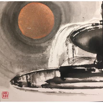 Peinture La Rotonde cuivrée par De Giorgi Mauro | Tableau Figuratif Encre Urbain