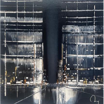 Peinture fall of light par Rey Julien | Tableau Figuratif Carton, Feuille d'or, Laque Urbain