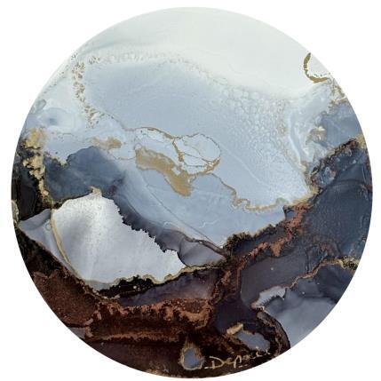 Peinture 1468 Poésie Minérale par Depaire Silvia | Tableau Abstrait Acrylique, Encre Minimaliste, Nature, Noir & blanc