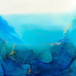 Painting F3_1387 POESIE MARINE by Depaire Silvia | Painting Abstract Acrylic, Ink Landscapes, Marine, Minimalist