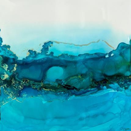 Painting F4_1288 POESIE MARINE by Depaire Silvia | Painting Abstract Acrylic, Ink, Metal Landscapes, Marine, Minimalist