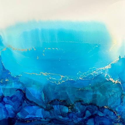 Peinture F4_1408 PROFONDEUR MARINE par Depaire Silvia | Tableau Abstrait Acrylique, Encre, Métal Marine, Minimaliste, Paysages