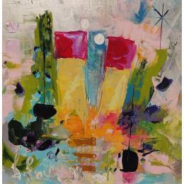 Pintura Au printemps por Bastide d´Izard Armelle | Pintura Abstract Oil Architecture, Landscapes