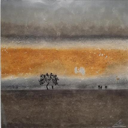 Peinture Valda par Manconi Gil | Tableau Figuratif Upcycling, Zinc Minimaliste