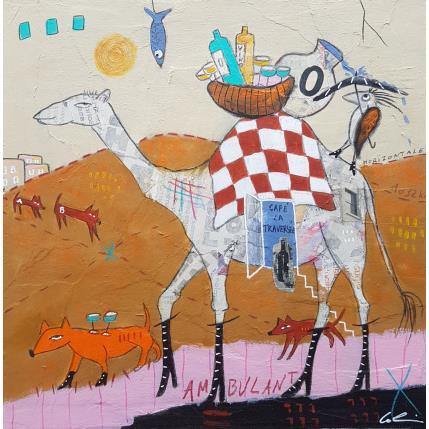 Peinture Le café Ambulant  par Colin Sylvie | Tableau Art Singulier Animaux