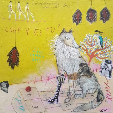 Peinture Promenons-nous dans les bois par Colin Sylvie | Tableau Art Singulier Animaux