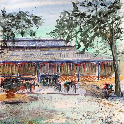 Peinture Troyes 162 Aux halles par Hoffmann Elisabeth | Tableau Figuratif Aquarelle Urbain