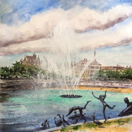 Peinture Troyes 165 Ville d’Art  par Hoffmann Elisabeth | Tableau Figuratif Aquarelle Urbain