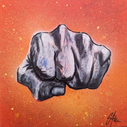 Peinture Le poing par S4m | Tableau Street Art Acrylique, Collage Scènes de vie