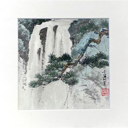 Peinture Waterfall par Du Mingxuan | Tableau Figuratif Aquarelle Paysages